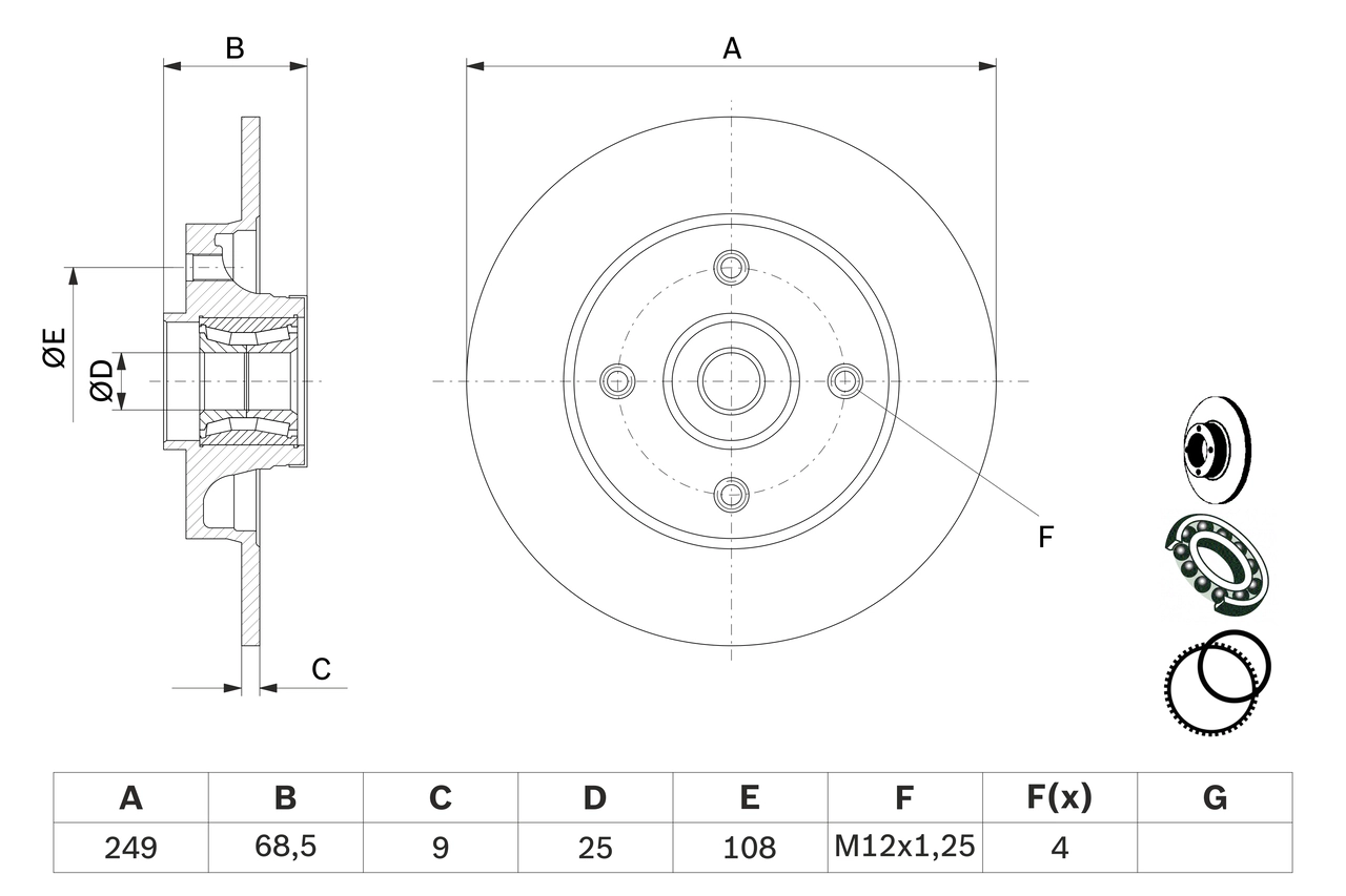 Disque de frein BOSCH 0 986 479 279