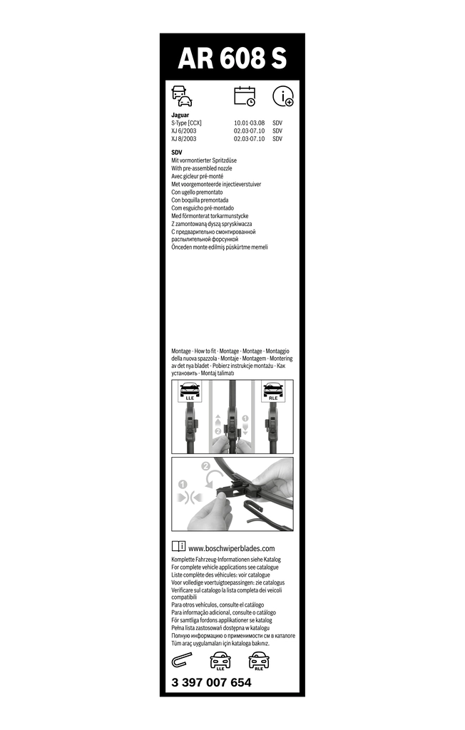 Balai d'essuie-glace BOSCH 3 397 007 654