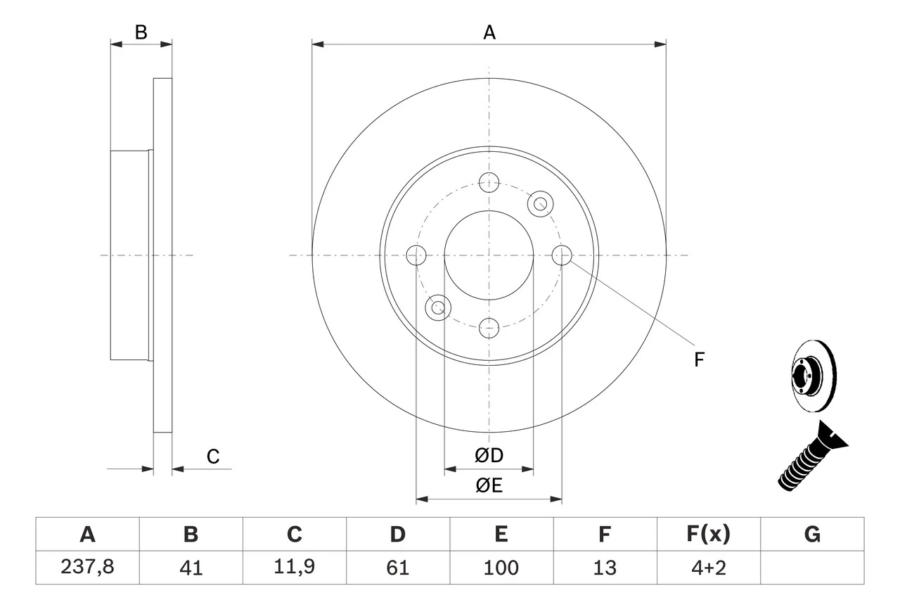 Disque de frein BOSCH 0 986 478 105