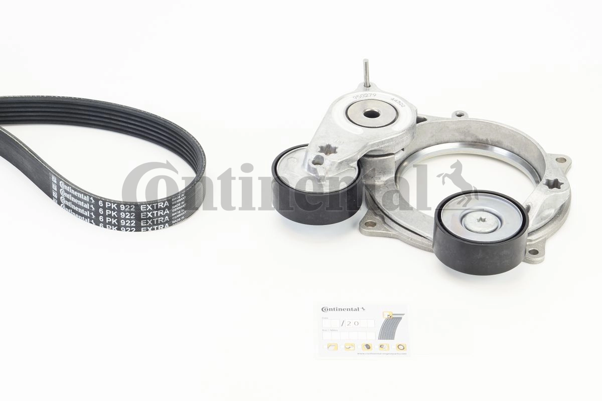 Jeu de courroies trapézoïdales à nervures CONTINENTAL CTAM 6PK922 EXTRA K1