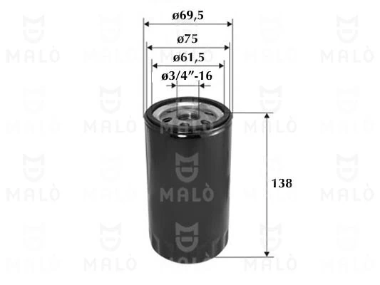 Filtre à huile AKRON-MALÒ 1510203