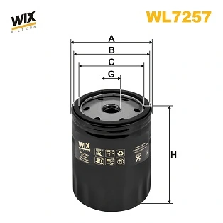 WIX FILTERS WL7257 — Фільтр оливний двигуна SKODA FABIA OP616/2/WL7257 (вир-во WIX-FILTERS UA)