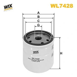 WIX FILTERS WL7428 — Фільтр оливний DAEWOO LANOS, ZAZ SENS 1.5 97- (вир-во WIX-FILTERS)