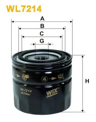 WIX FILTERS WL7214 — Фільтр оливний двигуна FORD MONDEO OP533/1/WL7214 (вир-во WIX-FILTERS UA)