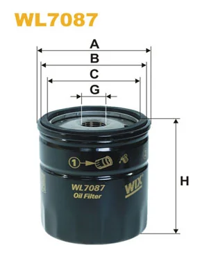 WIX FILTERS WL7087 — Фільтр оливний двигуна OPEL WL7087/OP541 (вир-во WIX-FILTERS)