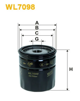WIX FILTERS WL7098 — Фільтр оливний двигуна OPEL CORSA WL7098/OP551 (вир-во WIX-FILTERS)