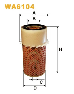 WIX FILTERS WA6104 — Фільтр повітряний MITSUBISHI AM430/WA6104 (вир-во WIX-FILTERS)