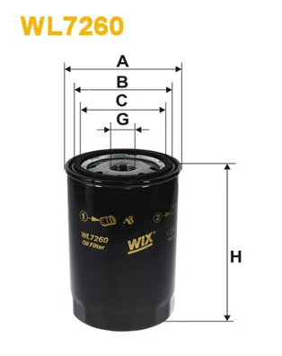 WIX FILTERS WL7260 — Фільтр оливний двигуна WL7260 (вир-во WIX-FILTERS)