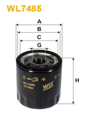WIX FILTERS WL7485 — Фільтр оливний двигуна Jeep (вир-во WIX-FILTERS) WL7485