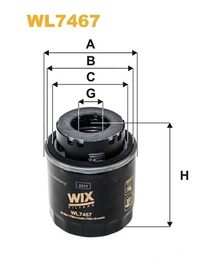 WIX FILTERS WL7467 — Фільтр масляний