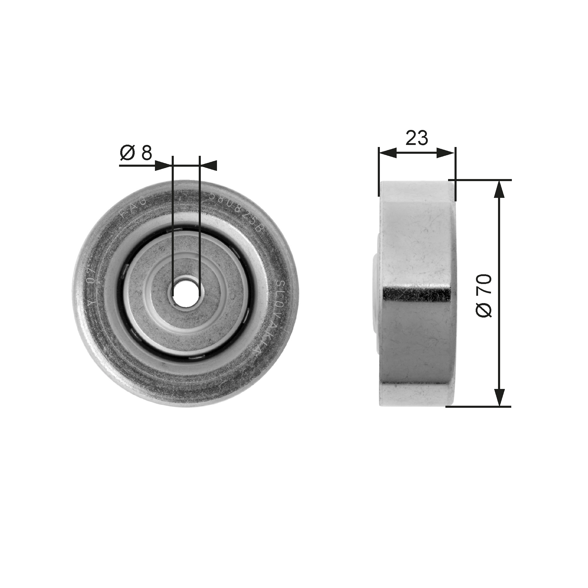 GATES T36161 — Ролики натягувачі приводу допоміжних агрегатів (Вир-во Gates)