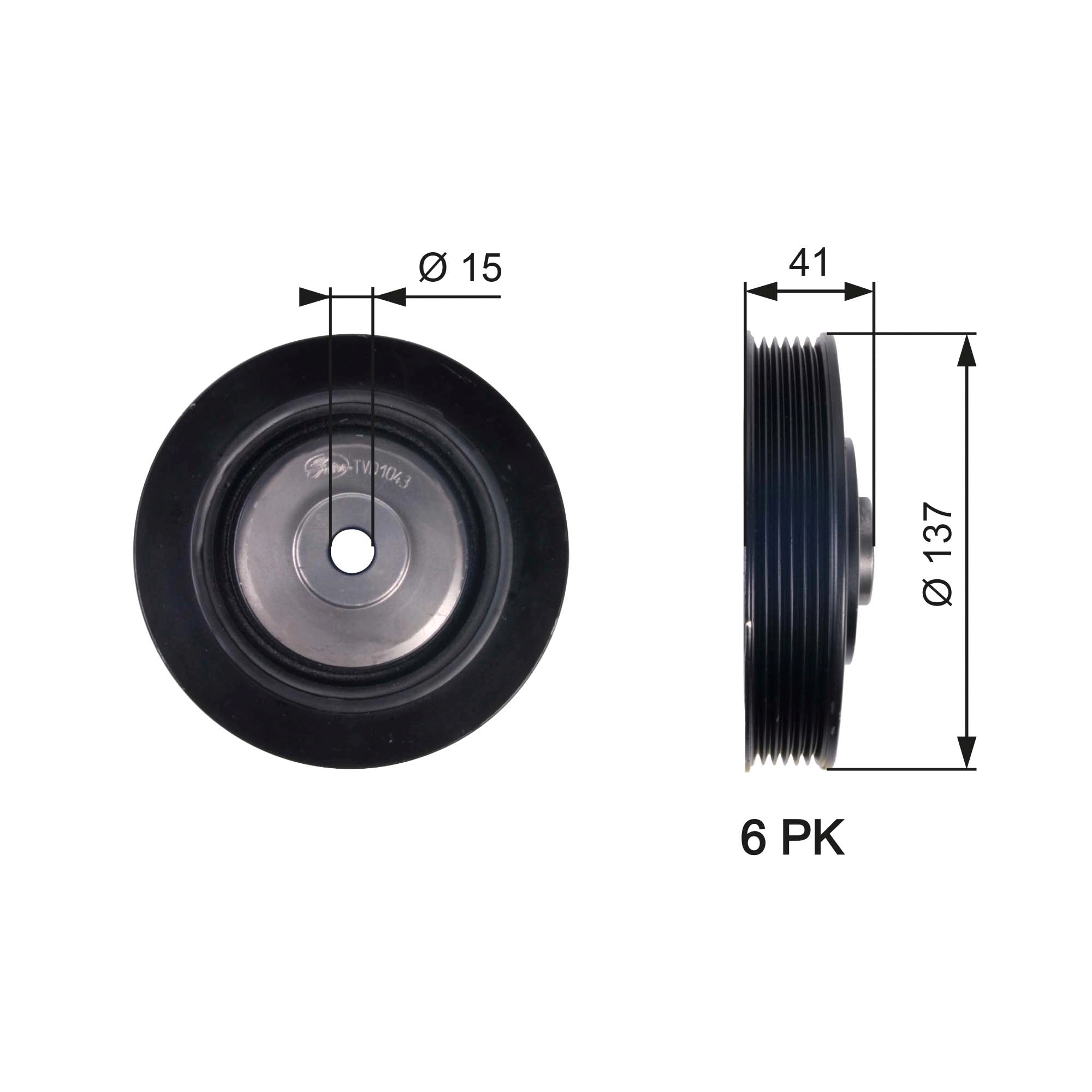 Poulie, vilebrequin GATES TVD1043