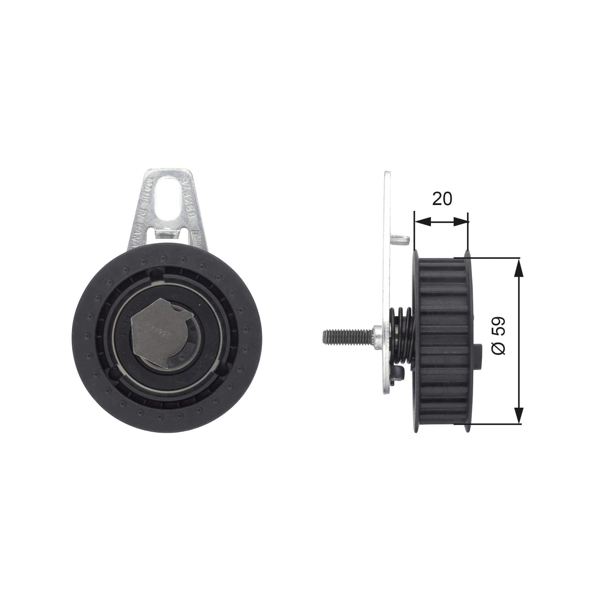 Poulie de tension, courroie crantée GATES T43108