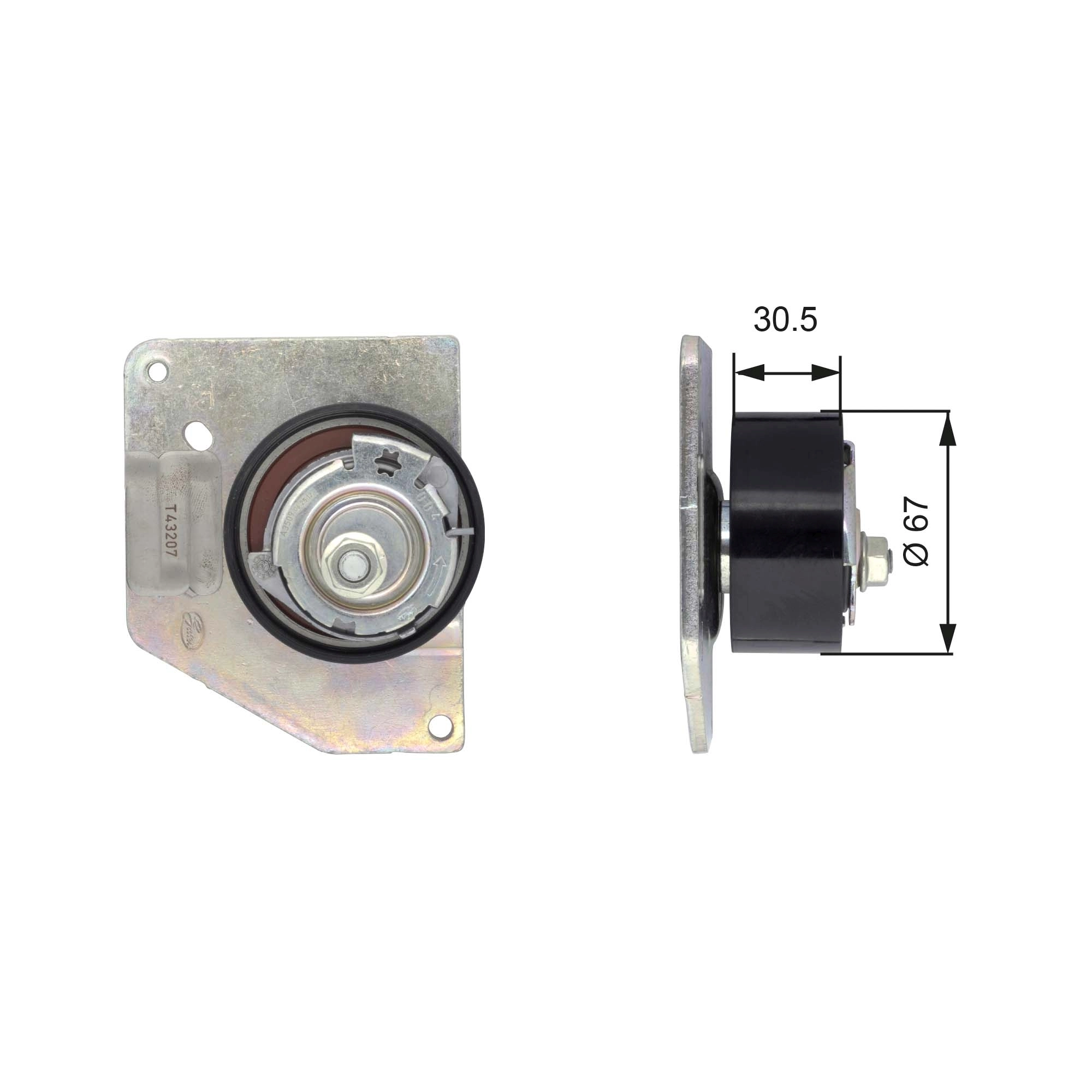 Poulie de tension, courroie crantée GATES T43207