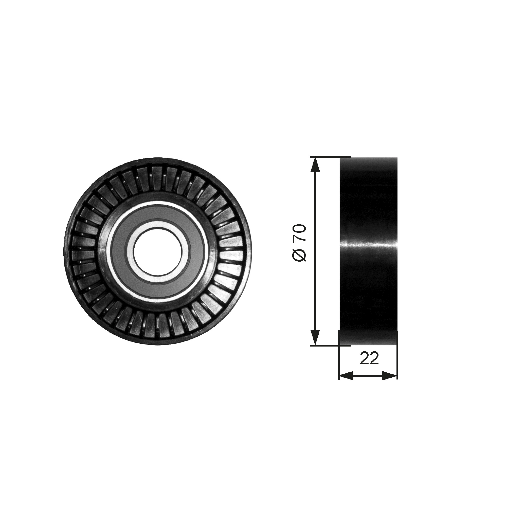 GATES T36252 — Ролики натягувачі приводу допоміжних агрегатів (Вир-во Gates)