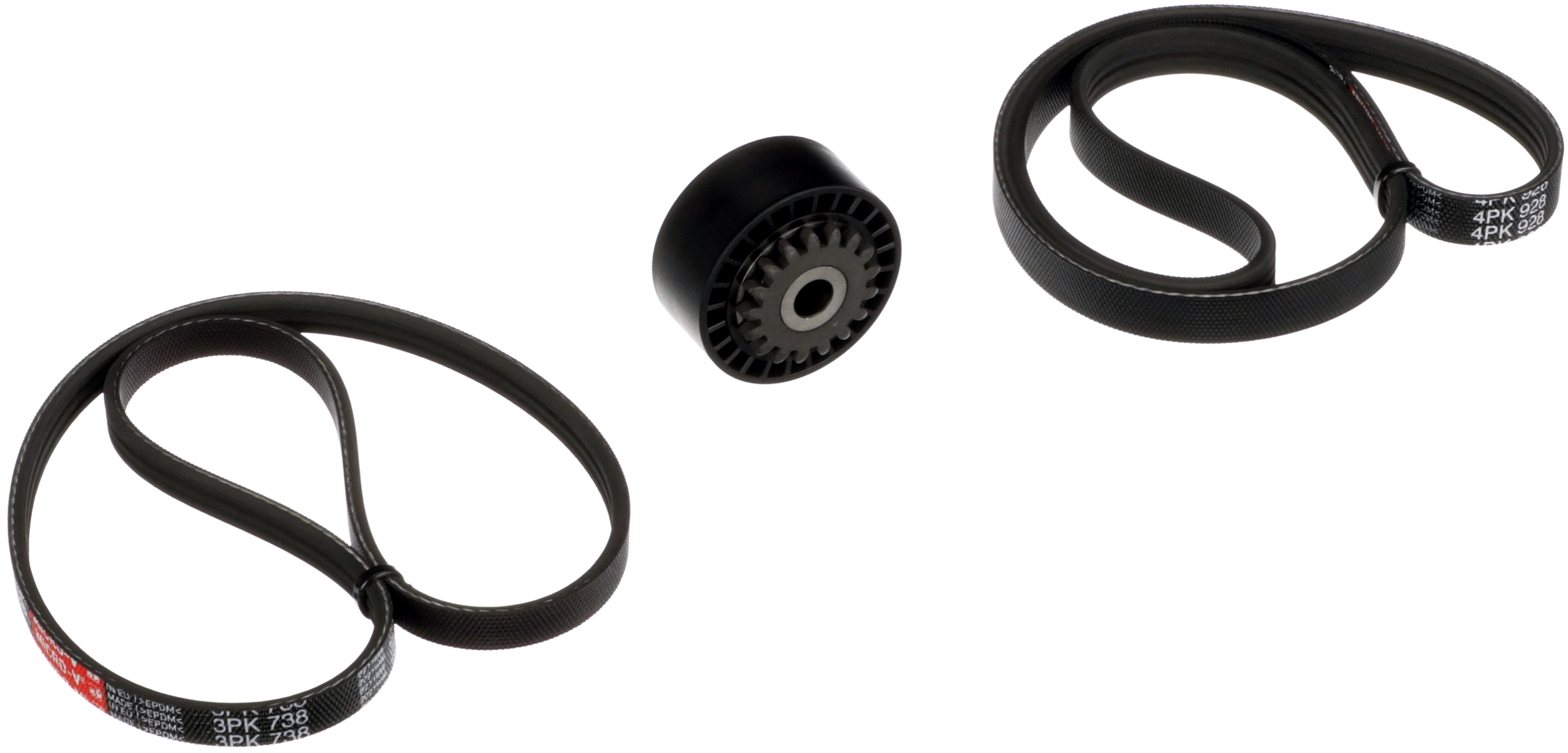 Jeu de courroies trapézoïdales à nervures GATES K033PK738