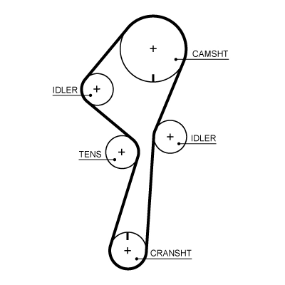 Courroie crantée GATES 5722XS