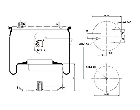 Soufflet de suspension, suspension pneumatique