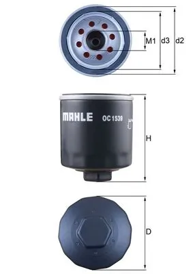 Filtre à huile KNECHT OC 1539