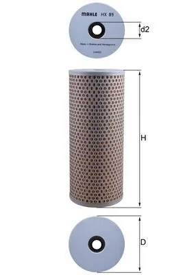 Filtre, système hydraulique de travail KNECHT HX 89