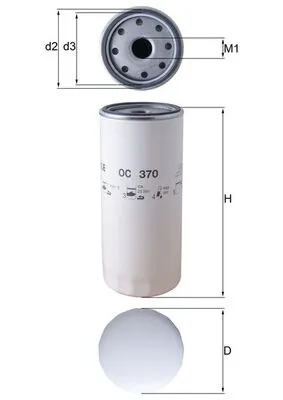 Filtre à huile KNECHT OC 370