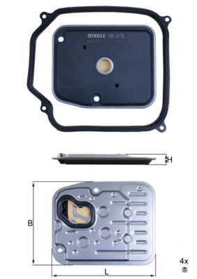 Filtre hydraulique, boîte automatique KNECHT HX 272D1