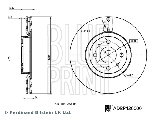 Disque de frein BLUE PRINT ADBP430000