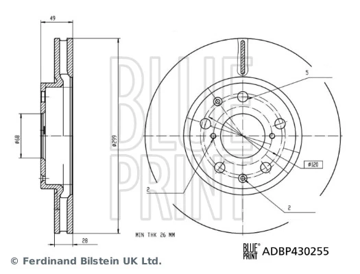 Disque de frein BLUE PRINT ADBP430255