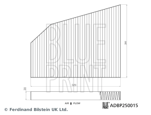 Filtre, air de l'habitacle BLUE PRINT ADBP250015