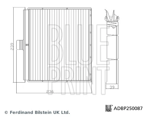 Filtre, air de l'habitacle BLUE PRINT ADBP250087