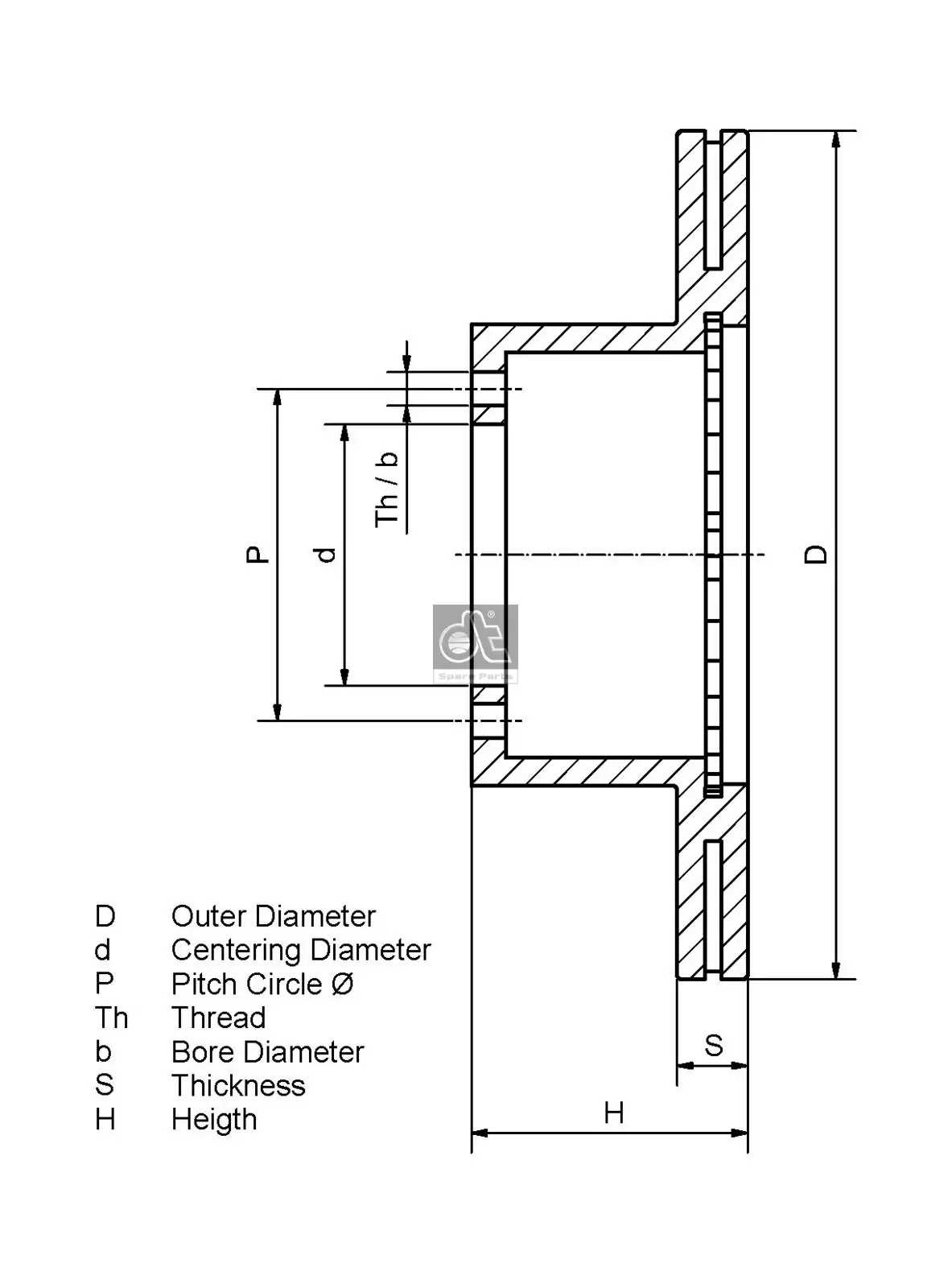 Disque de frein DT Spare Parts 6.61026