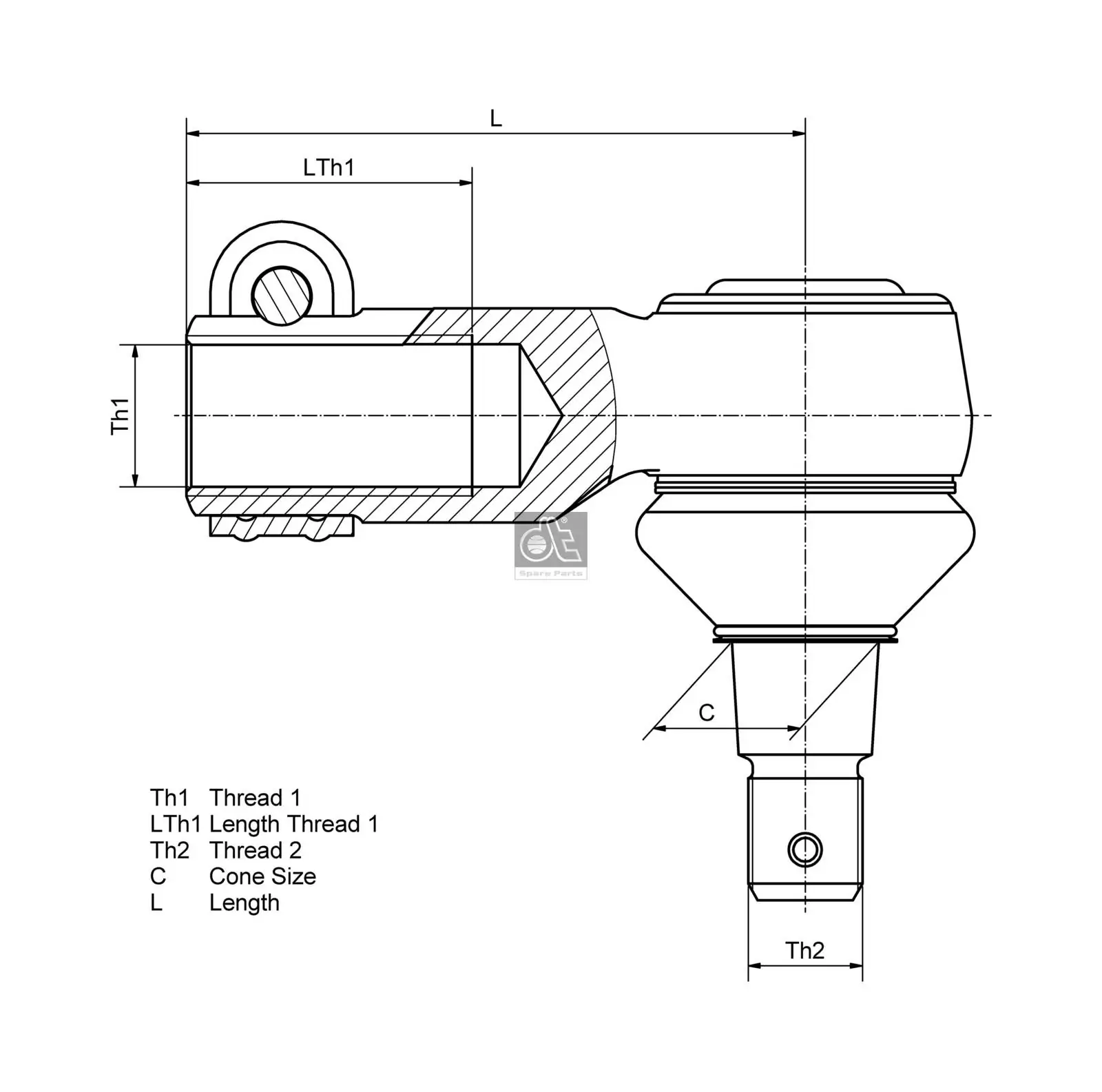 Rotule de barre de connexion DT Spare Parts 2.53254