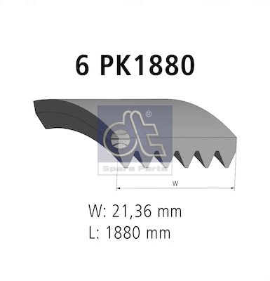 Courroie trapézoïdale à nervures DT Spare Parts 3.34304