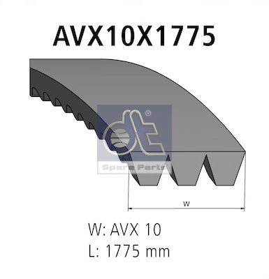 Courroie trapézoïdale composite DT Spare Parts 3.34439