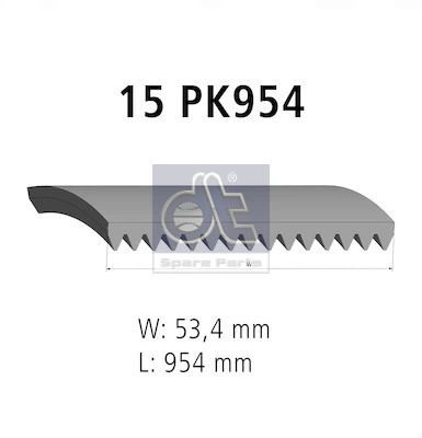 Courroie trapézoïdale à nervures DT Spare Parts 7.54815