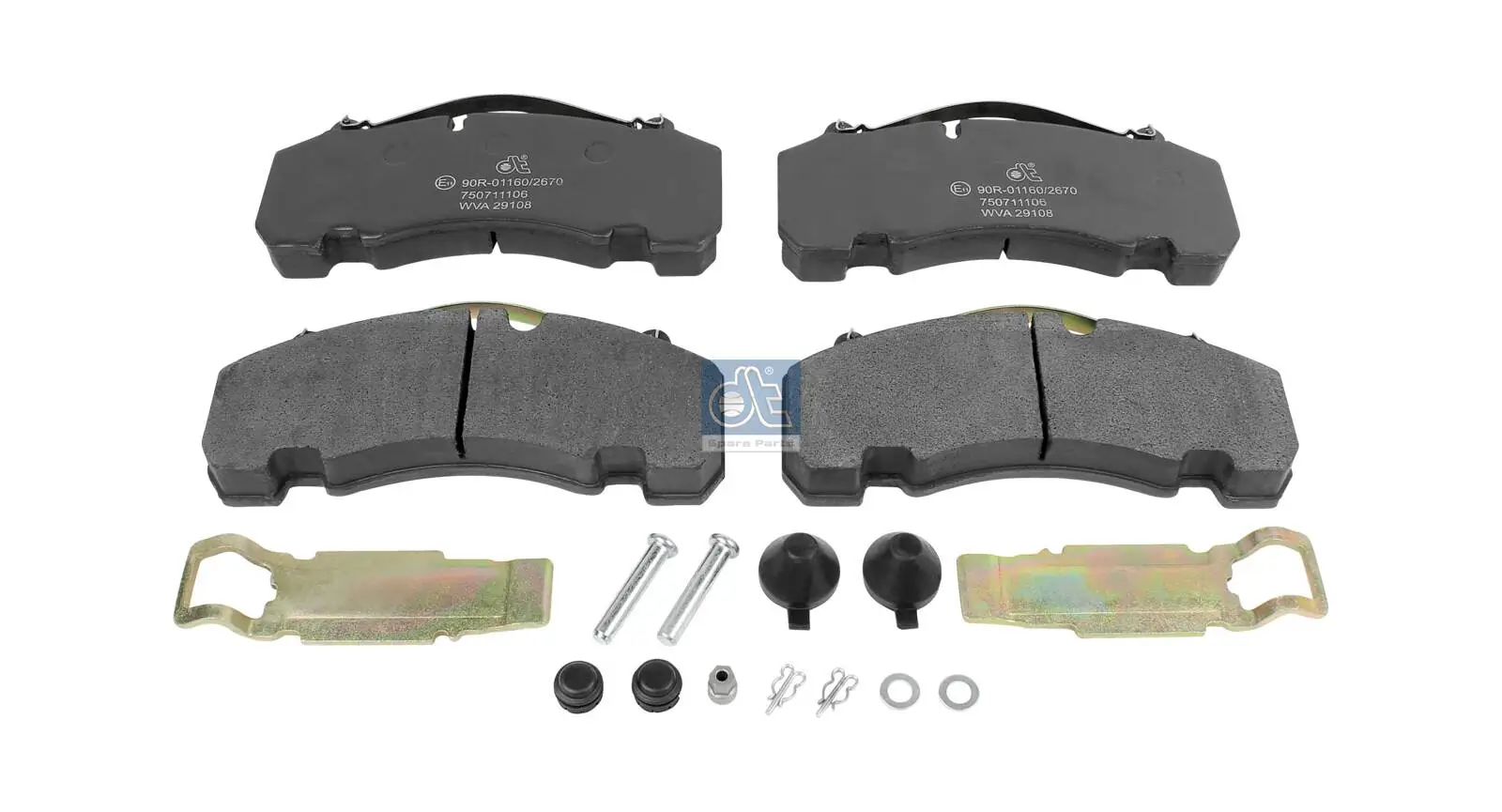 Kit de plaquettes de frein, frein à disque DT Spare Parts 10.14000