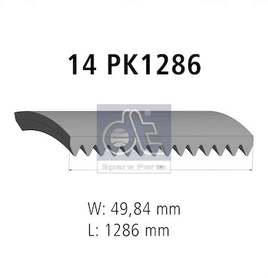 Courroie trapézoïdale à nervures DT Spare Parts 3.34336