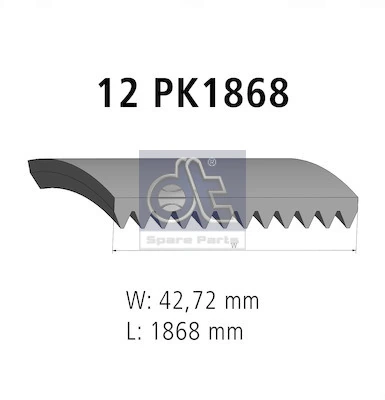 Courroie trapézoïdale à nervures DT Spare Parts 3.34334