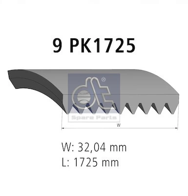Courroie trapézoïdale à nervures DT Spare Parts 3.34317