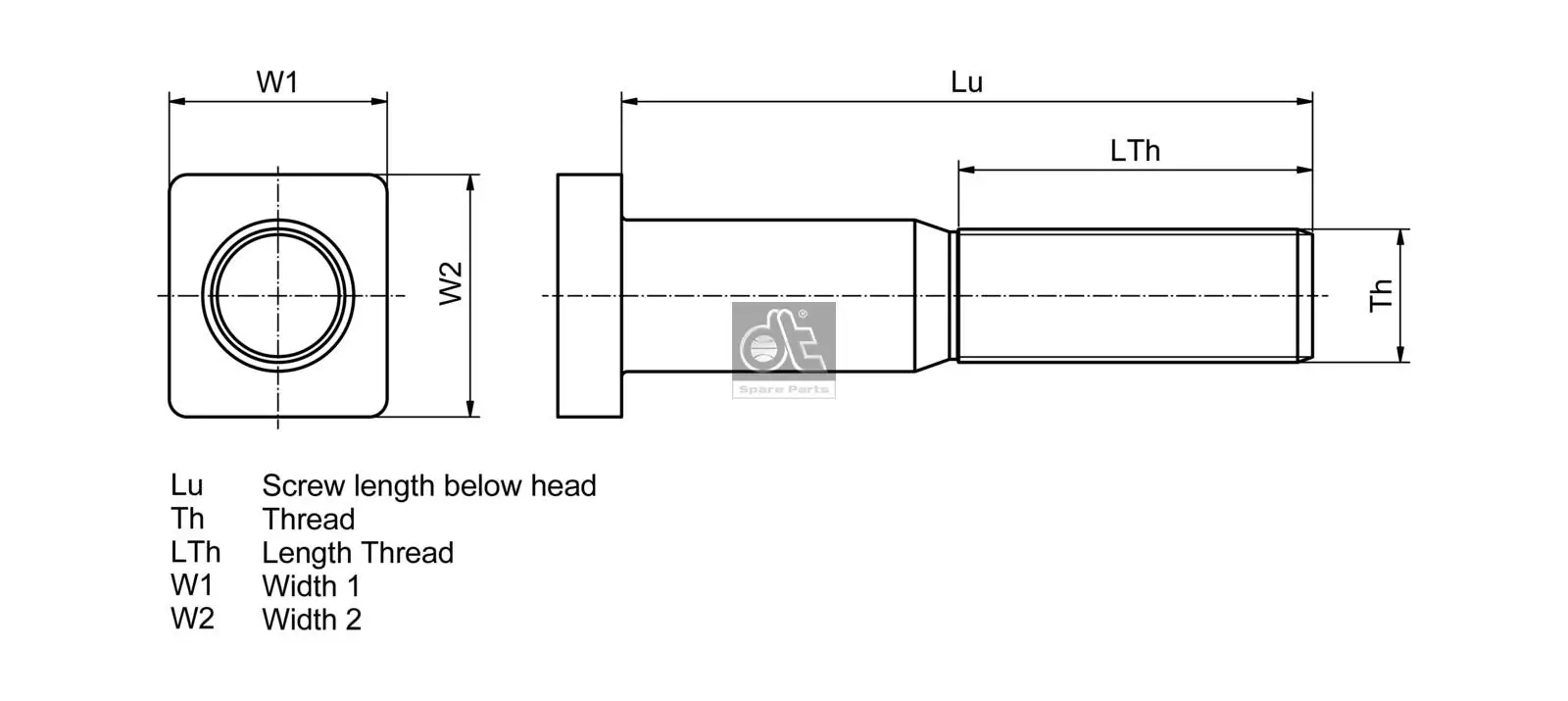 Boulon de roue DT Spare Parts 1.17028