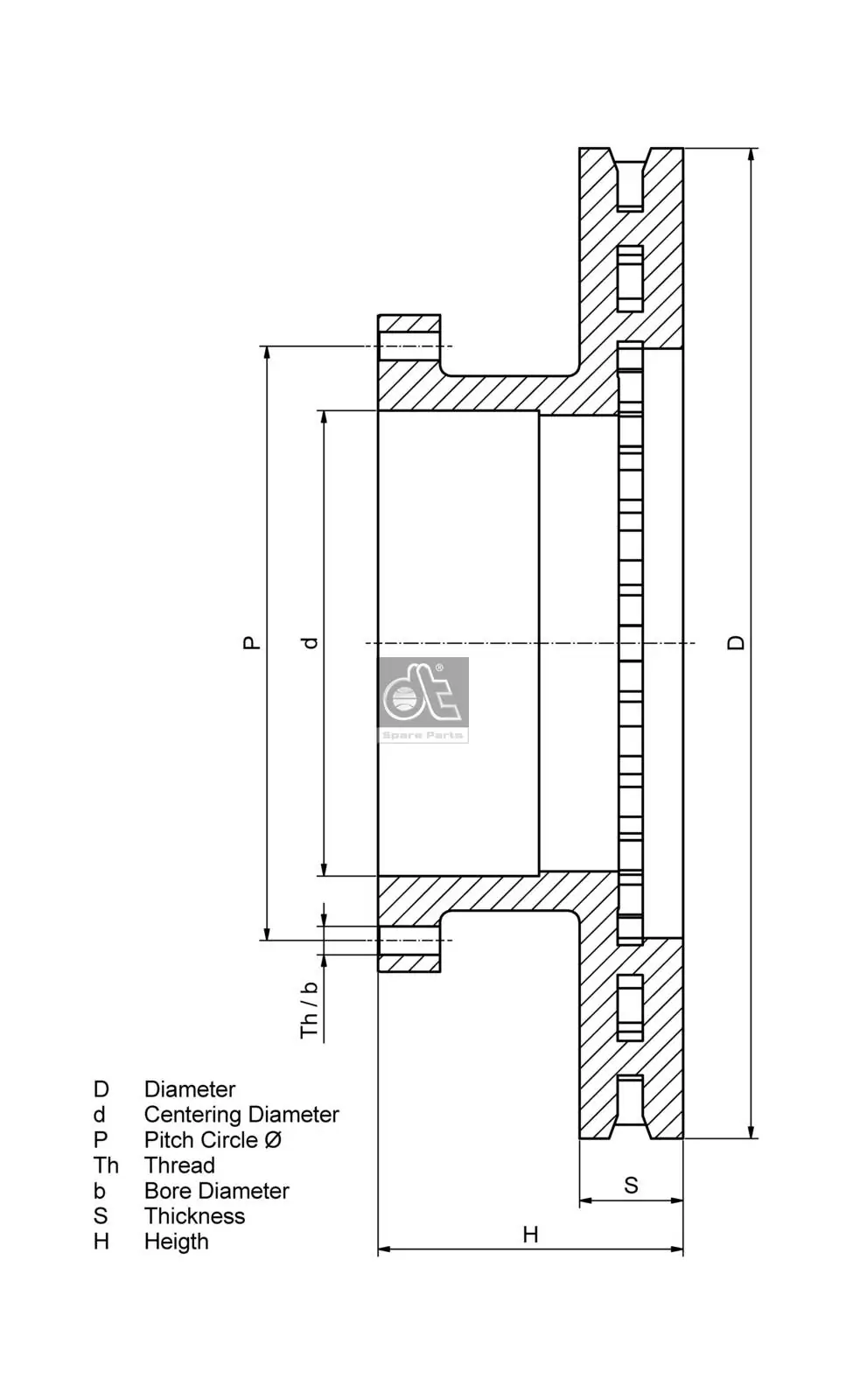Disque de frein DT Spare Parts 2.40557