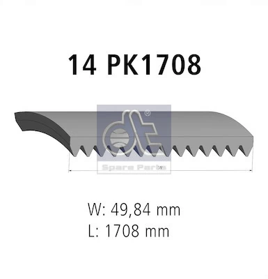 Courroie trapézoïdale à nervures DT Spare Parts 3.34337