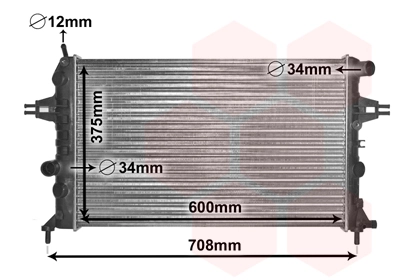 Van Wezel 37002296 — Радіатор охолодження ASTRAG/ZAFIRA 14/16MT +AC(вир-во Van Wezel)
