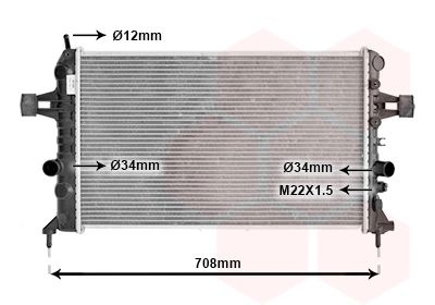 Van Wezel 37002440 — Радіатор охолодження OPEL ASTRA G (98-) 1.6i (вир-во Van Wezel)