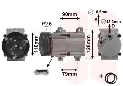 Compresseur, climatisation VAN WEZEL 1800K284