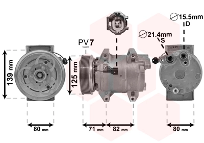 Compresseur, climatisation VAN WEZEL 3300K377