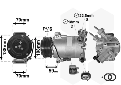 Compresseur, climatisation VAN WEZEL 1800K586