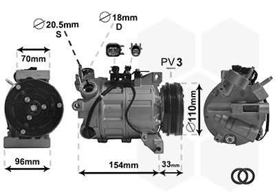 Compresseur, climatisation VAN WEZEL 5900K183