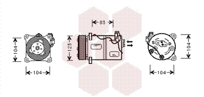 Compresseur, climatisation VAN WEZEL 5900K059