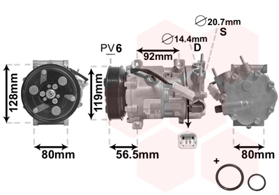 Compresseur, climatisation VAN WEZEL 0900K242